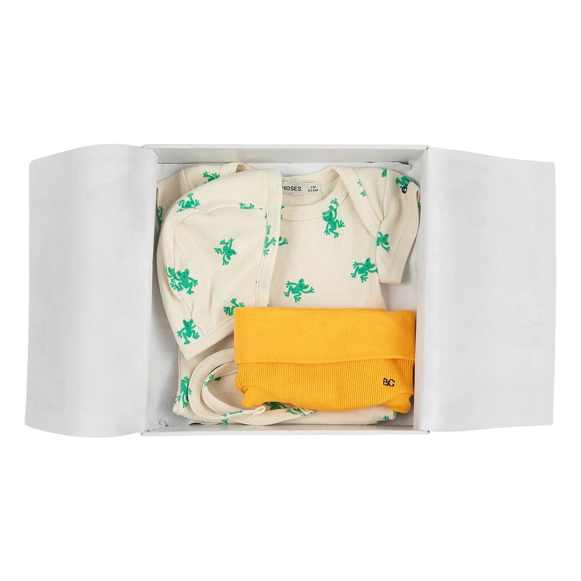 Bobo Choses - Bio-Baumwoll-Strampler und Frosch-Shorts Set | Cremeweiß