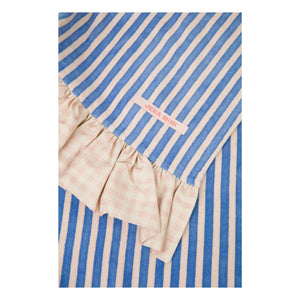 Jera Mini - Gestreiftes Rüschen-Handtuch Strandhandtuch | Hellrosa