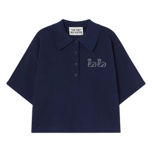 The Tiny Big Sister – Baumwoll-Schwan-Polohemd | Marineblau