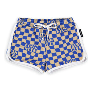Beach & Bandits - Badeshorts Blau Kariert UV-Schutz Recycelte Fasern