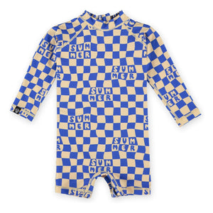 Beach & Bandits - Sonnenschutz Sommer Baby Strampler Shorts Recycelte Fasern | Blau