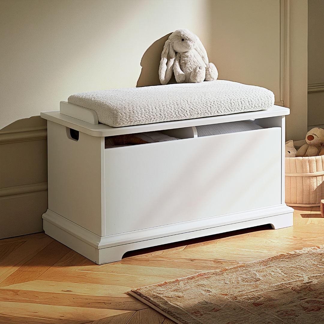 CuddleCo Storage Box & Cushion - White-Storage-White- | Natural Baby Shower