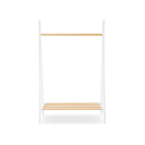 CuddleCo Nola Clothes Rail - White/Natural-Clothing Storage-White/Natural- | Natural Baby Shower
