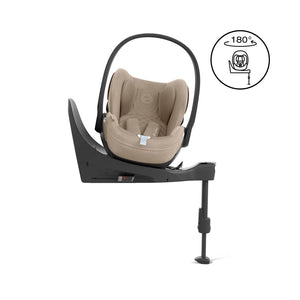 CYBEX Cloud T i-Size Plus Rotating Baby Car Seat - Cozy Beige-Car Seats-Cozy Beige-With Base | Natural Baby Shower