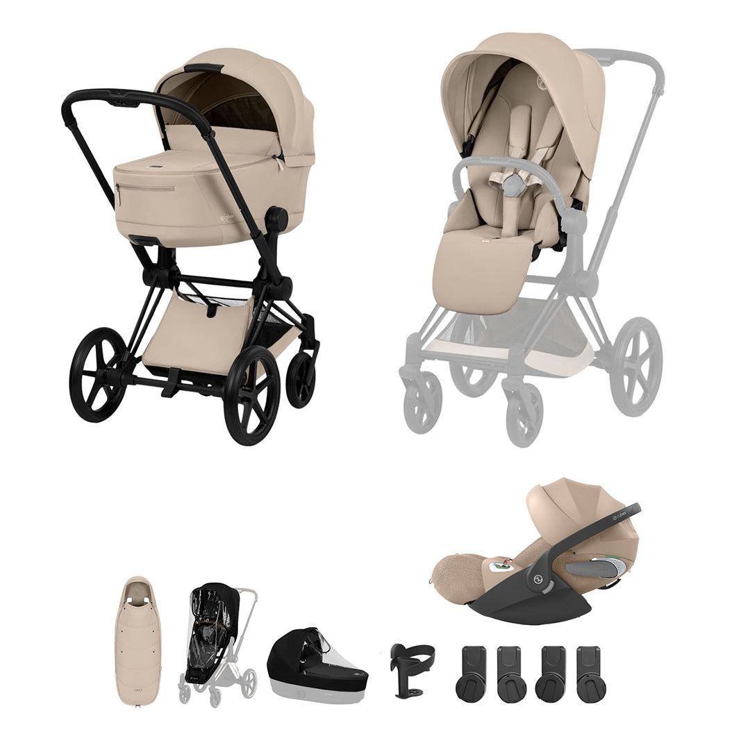 Cybex Priam Ultimate Accessory Bundle - Comfort Collection-Travel Systems-Cozy Beige-Without Base | Natural Baby Shower