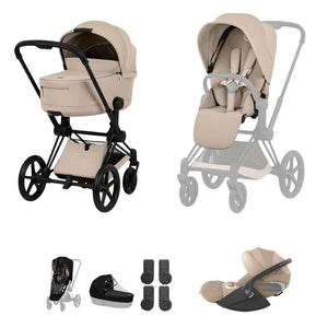 Cybex Priam Ultimate Bundle - Comfort Collection-Travel Systems-Cozy Beige-Without Base | Natural Baby Shower