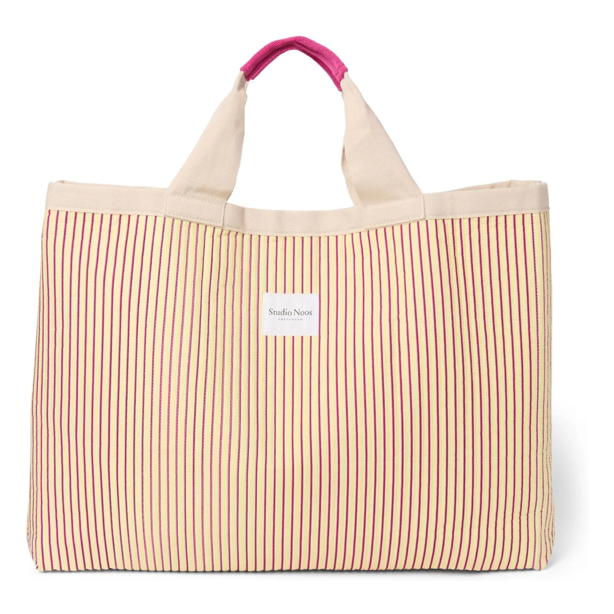 Studio Noos - Streifen-Strandtasche | Blasses Gelb