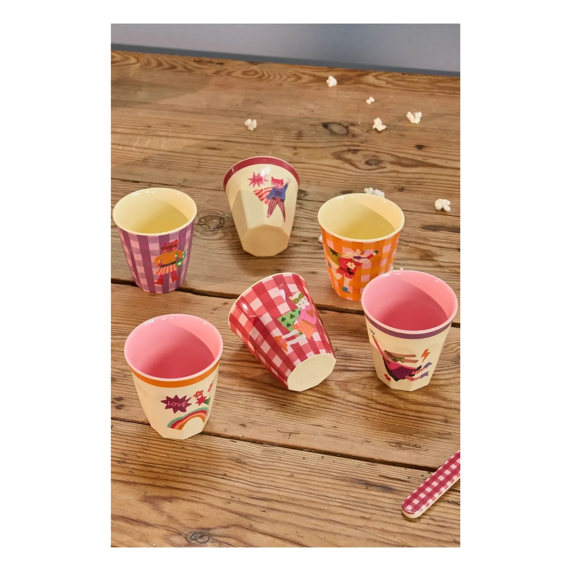 Rice - Heroes Melaminbecher - 6er-Set | Rosa