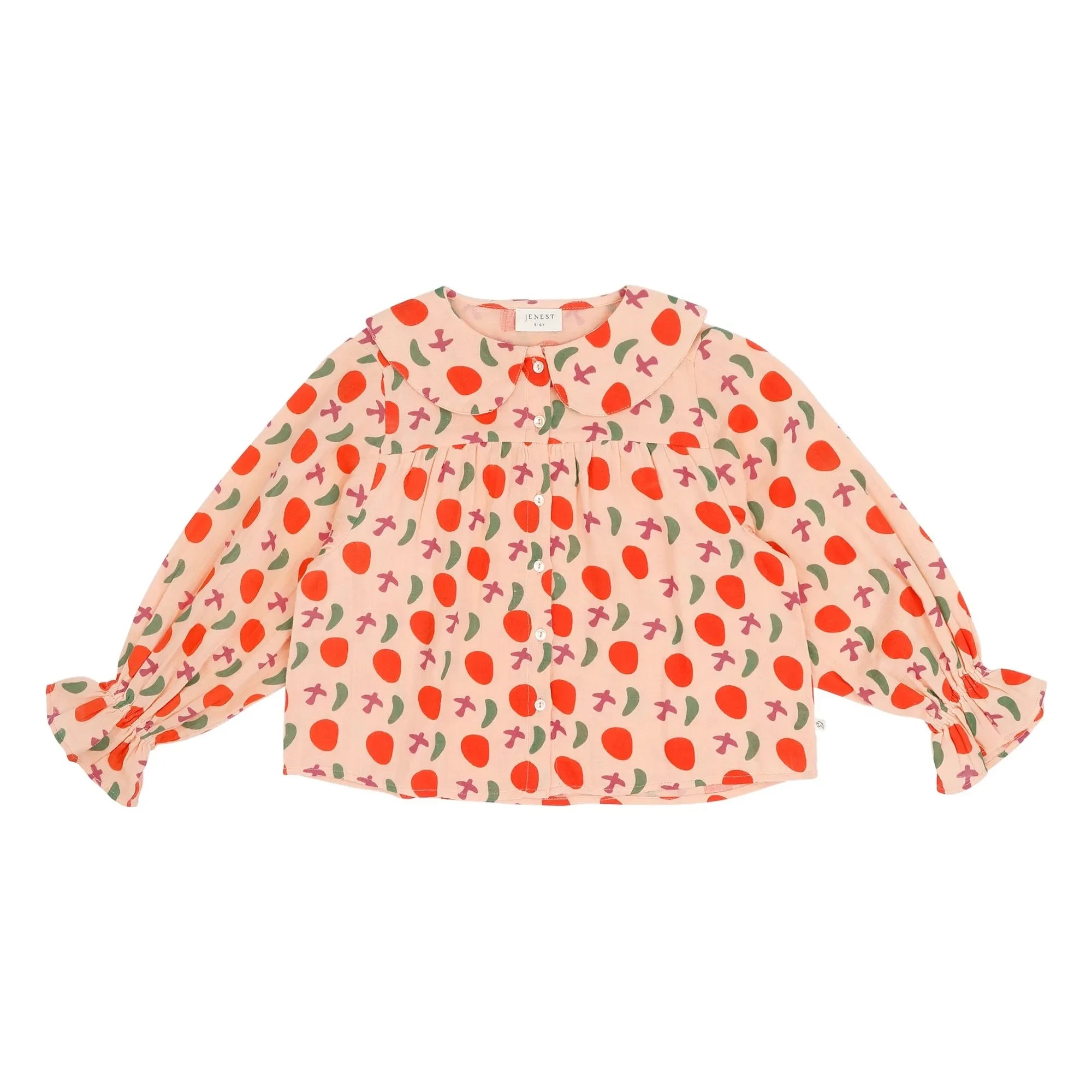 Jenest - Emmy Oiseaux Bluse Bio-Baumwolle | Pfirsich