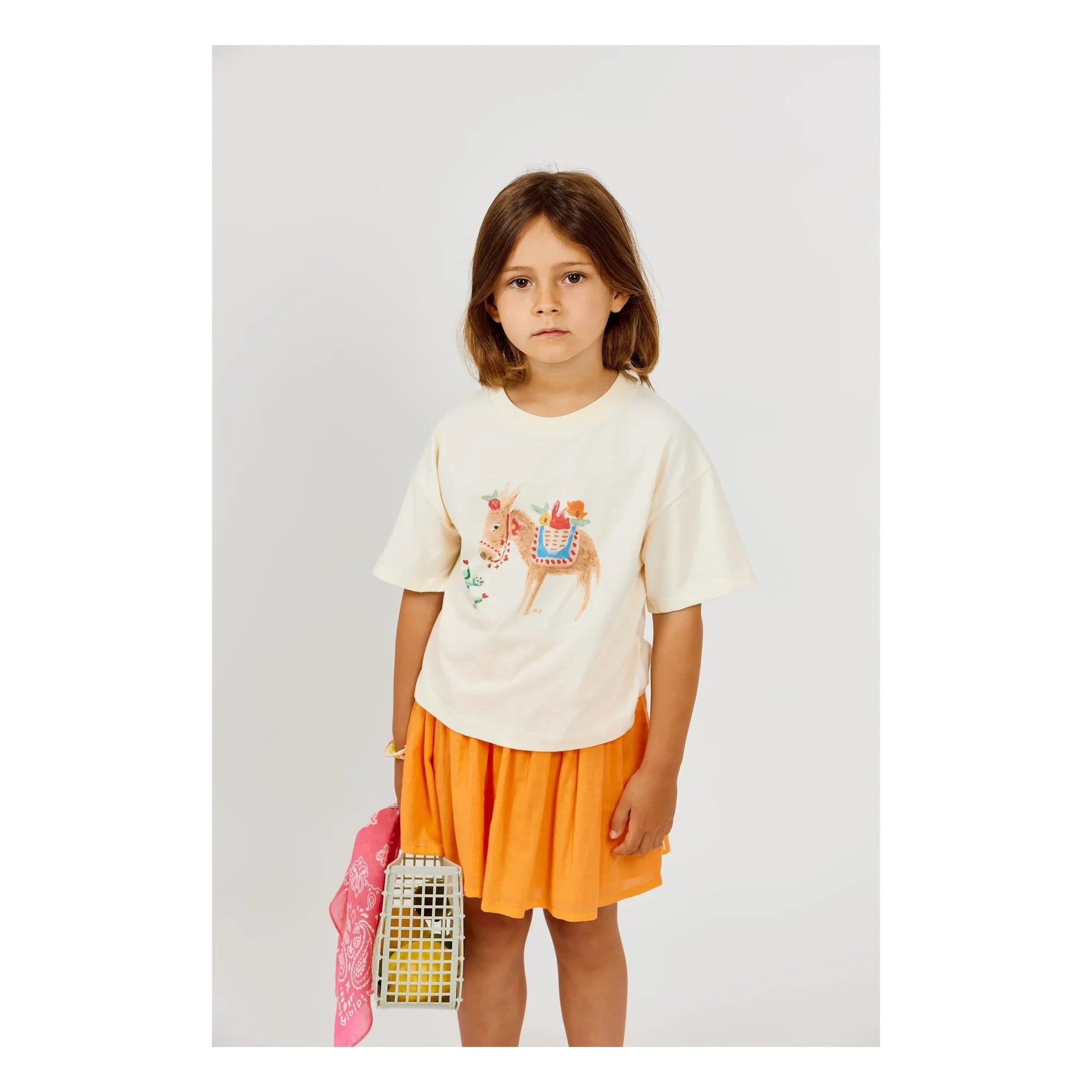 Arsène et Les Pipelettes - Pferd T-Shirt Bio-Baumwolle | Ecru