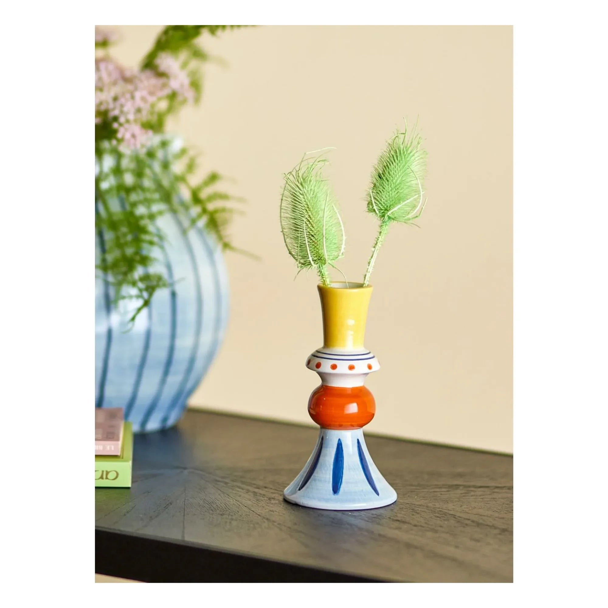 Bloomingville - Kairi Keramikvase aus Stein | Gelb
