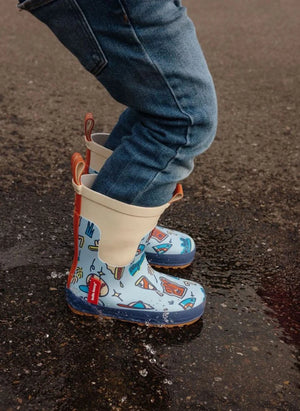 Hello Hossy - Baseball Spiel Regenstiefel | Blau