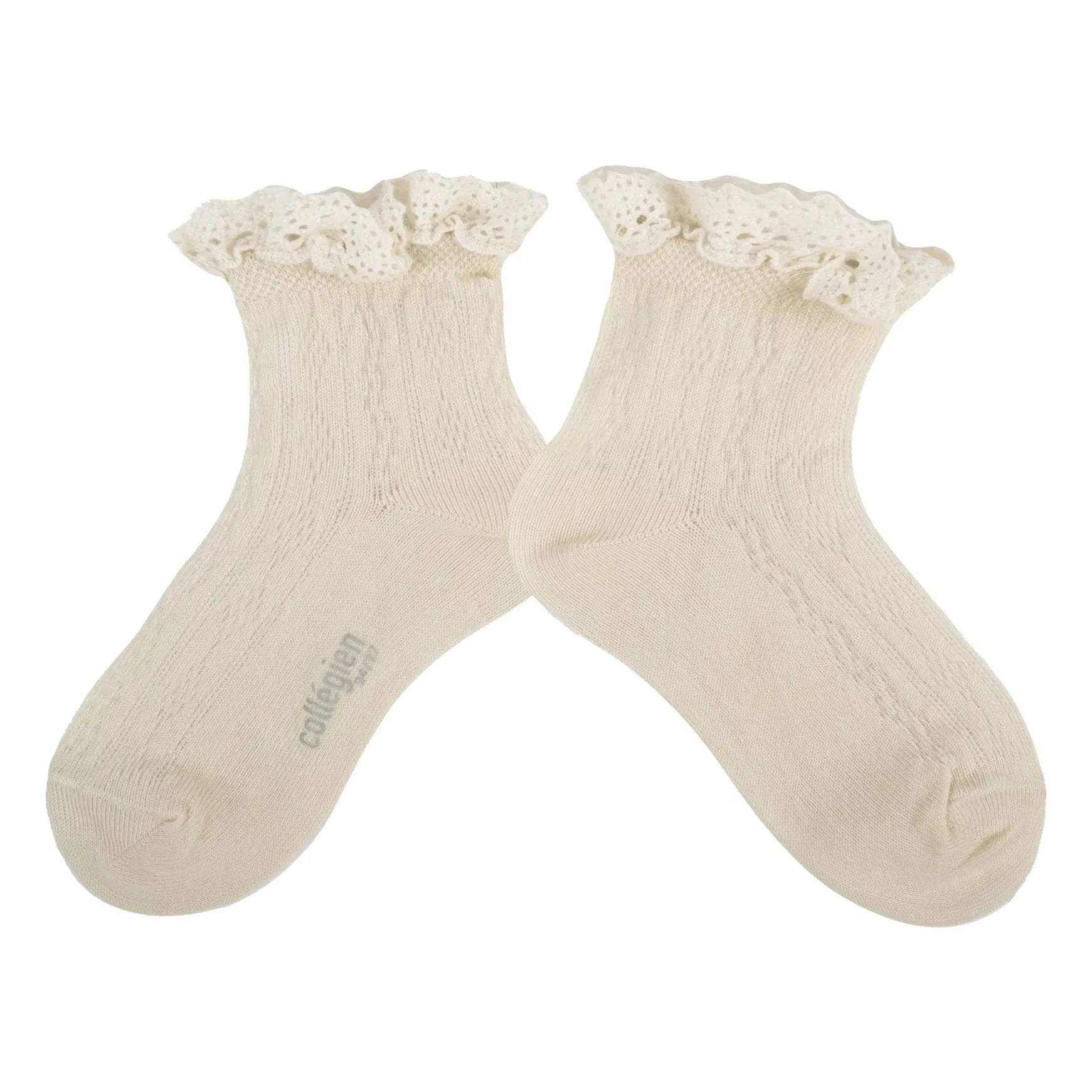 Collégien - Annette Spitzenrüschen-Socken | Natur