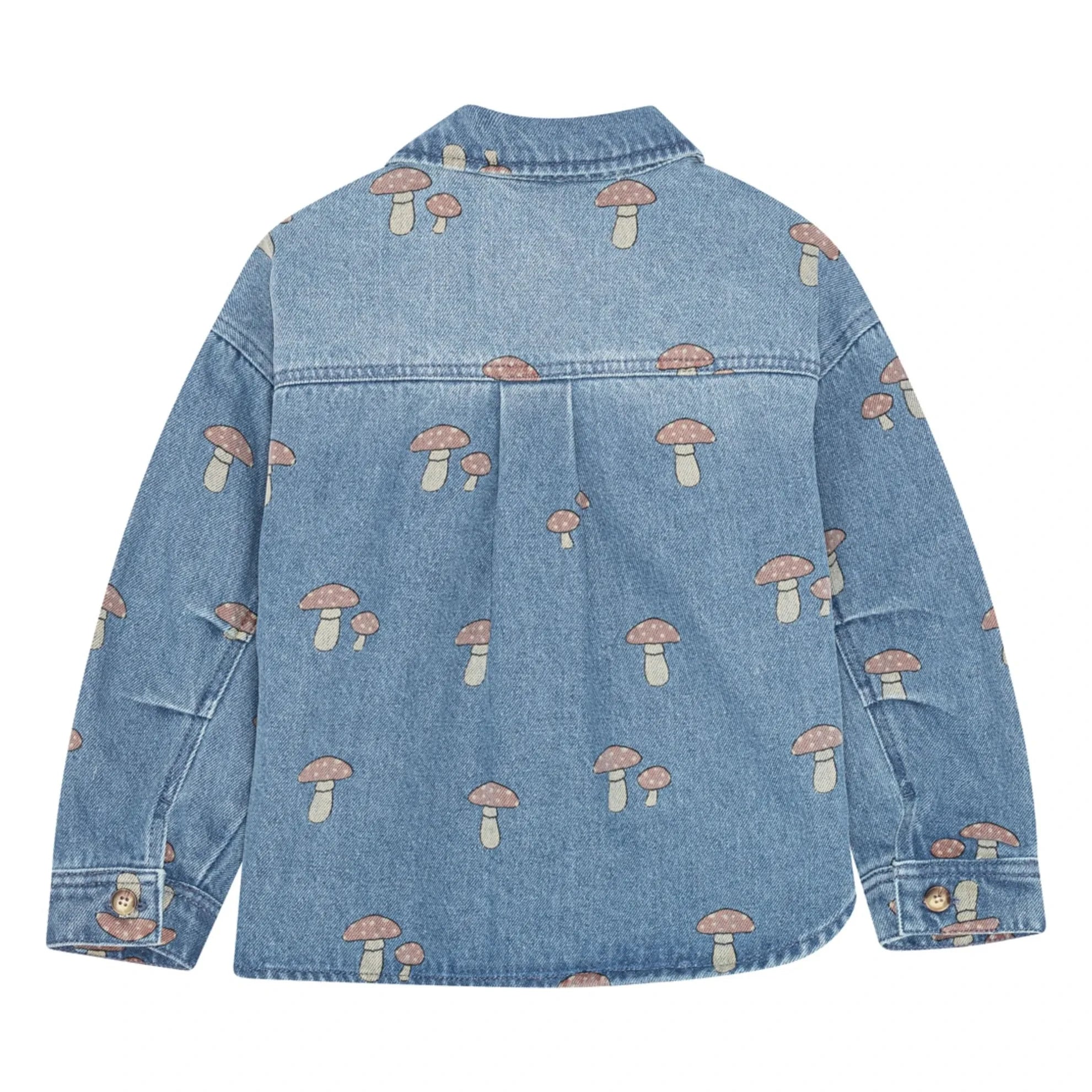 brunobruno nation - Nohr Jeanshemd Pilzrot Bio-Baumwolle | Blau