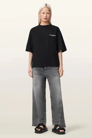 AllSaints Damen Baumwoll Oversize T-Shirt HALIS