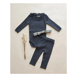 Rylee + Cru - Pointelle-Leggings | Marineblau