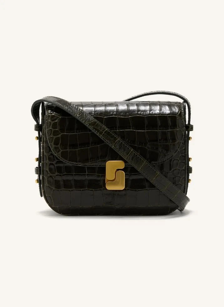 Soeur - Bellissima Mini Croco Ledertasche | Olivgrün