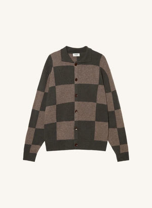 Pompeii - Grüner Karierter Polo Cardigan