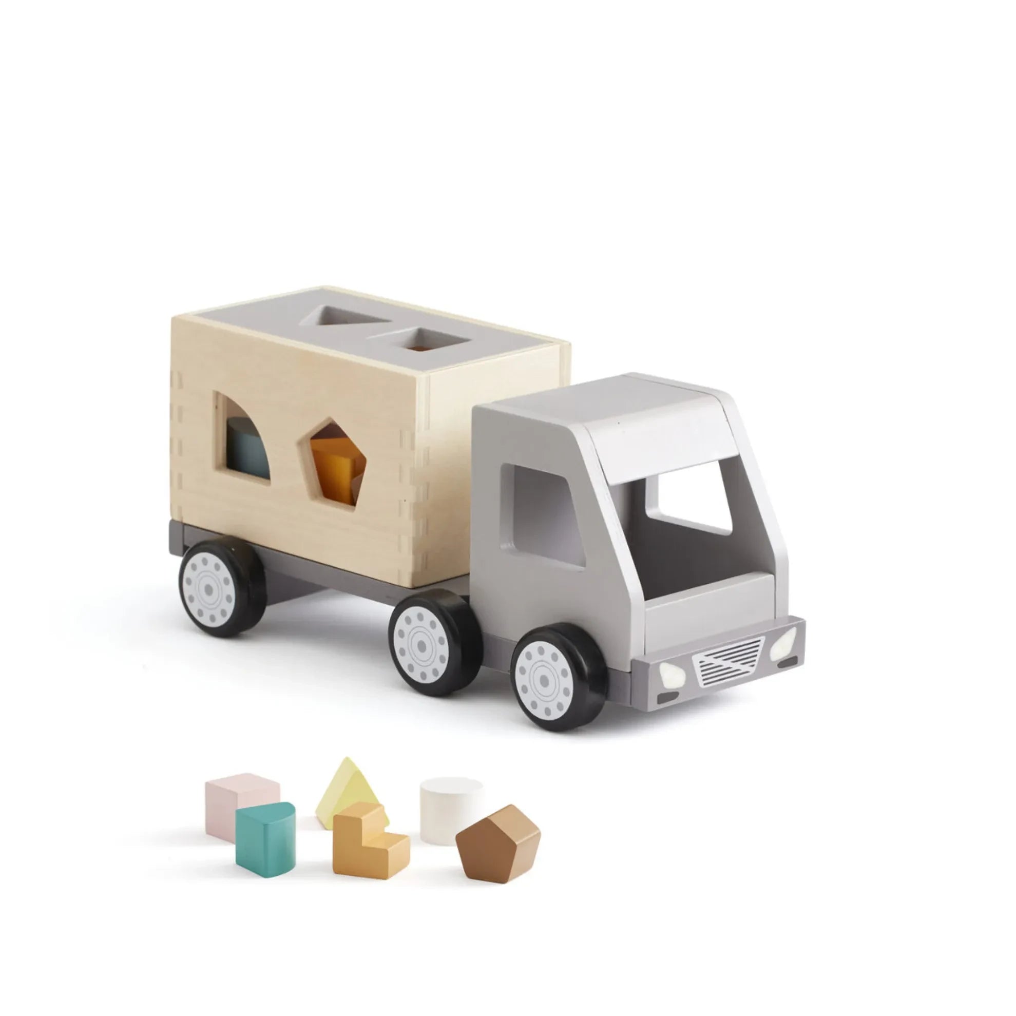 Kid's Concept – Müllwagen aus Holz mit Formsteckspiel