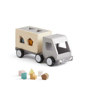 Kid's Concept – Müllwagen aus Holz mit Formsteckspiel