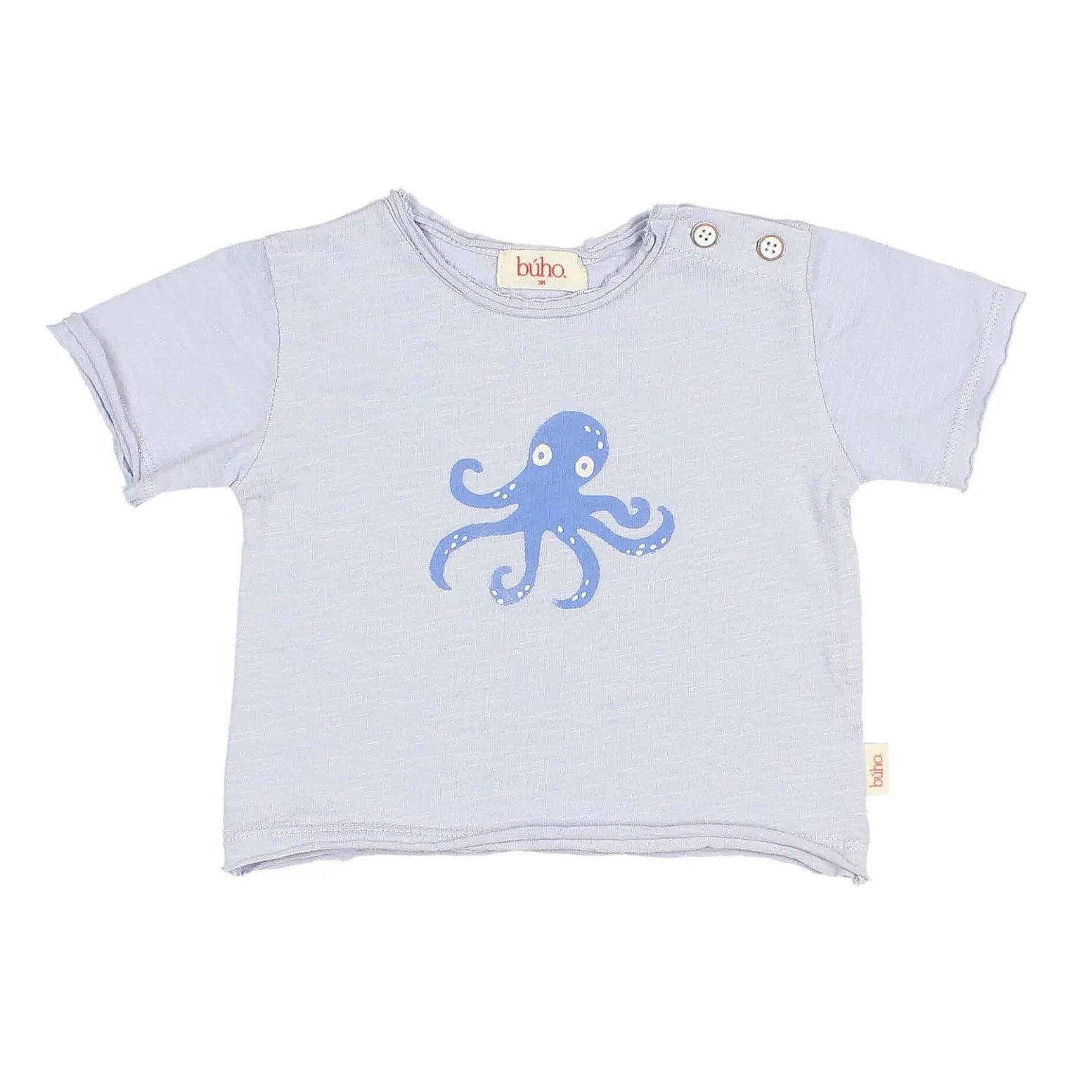 Búho - Bio-Baumwoll-Oktopus-T-Shirt | Hellblau