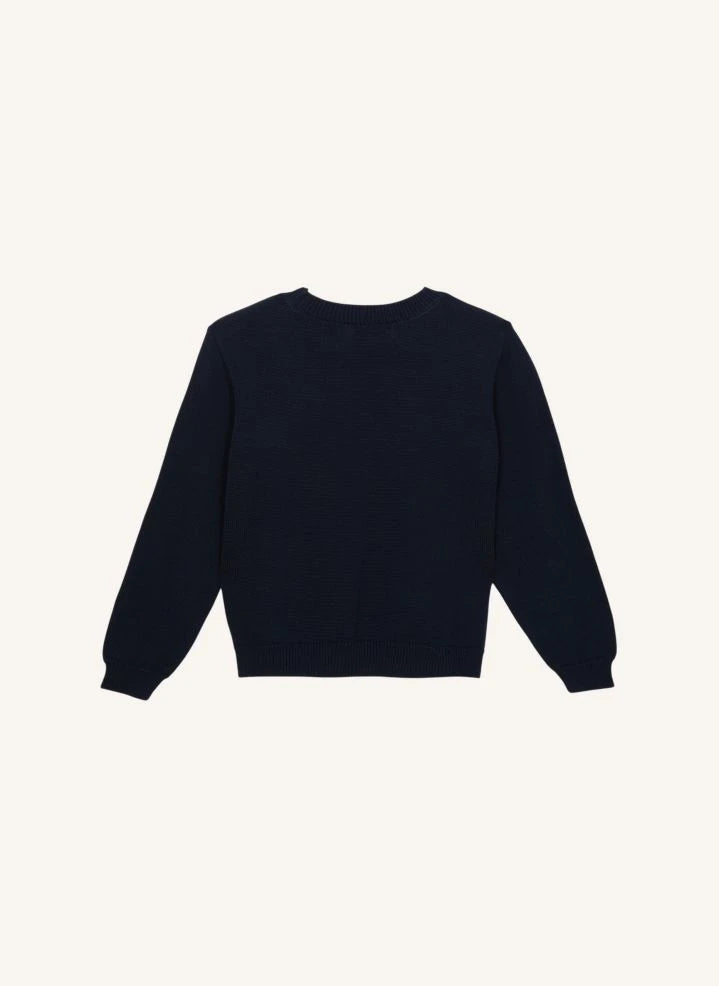 Smallable Kid - Organische Baumwoll Harrington Pullover | Dunkelblau