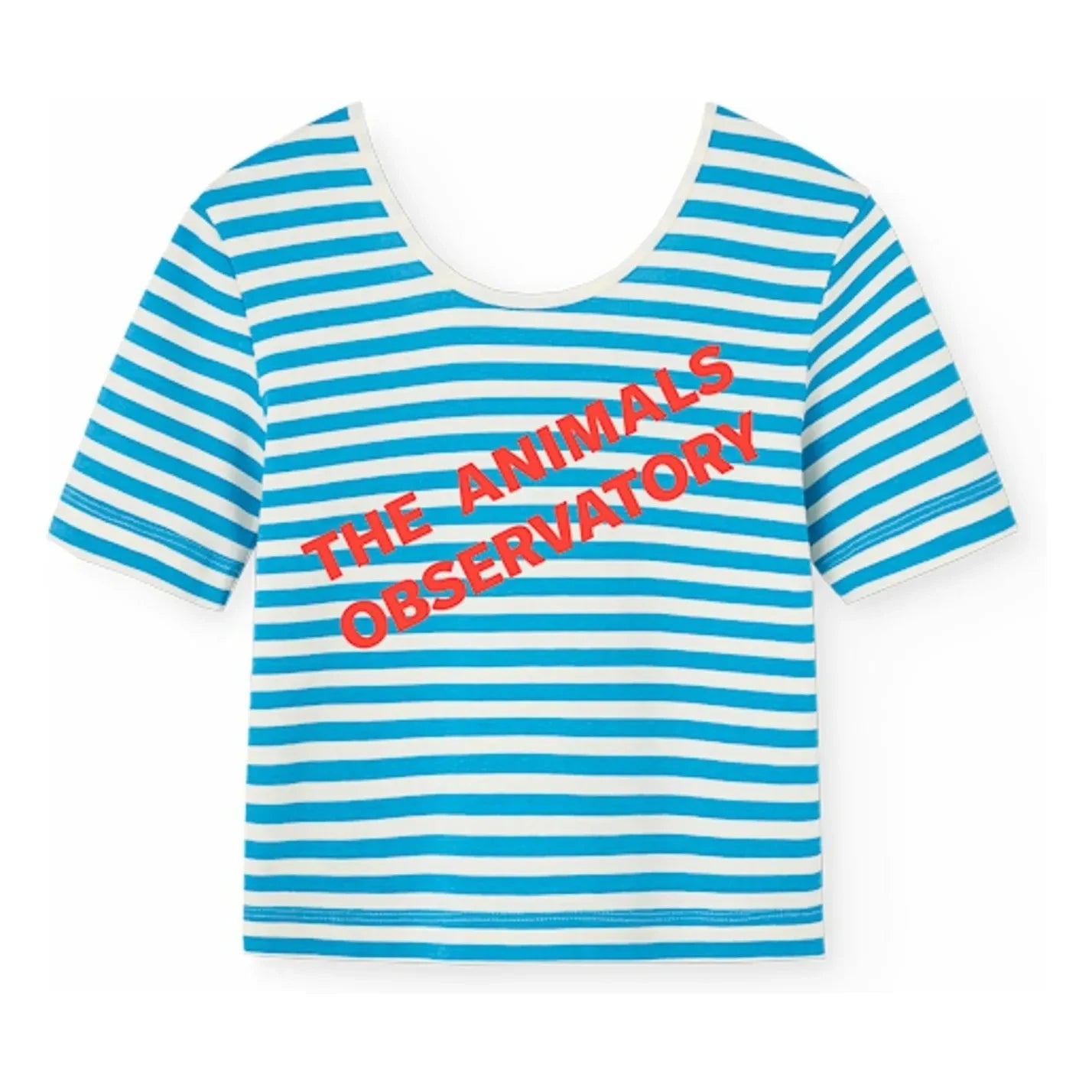 The Animals Observatory - Gestreiftes Hippo T-Shirt | Blau