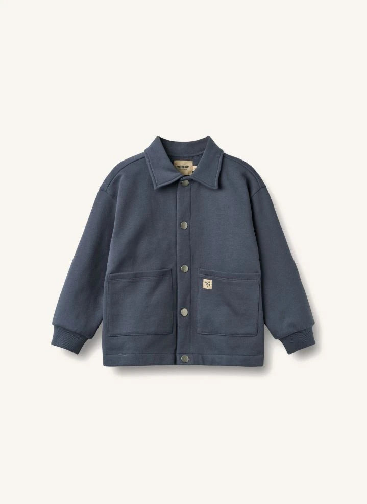 Wheat - Carmine Bio-Baumwolljacke mit Knöpfen | Grau-Blau