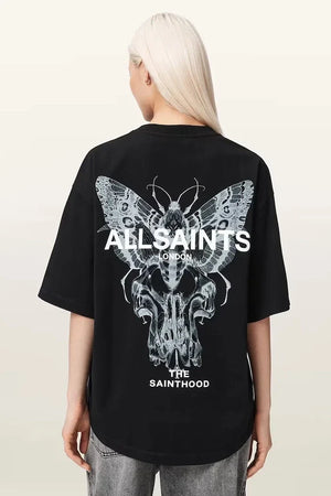 AllSaints Damen Baumwoll Oversize T-Shirt HALIS
