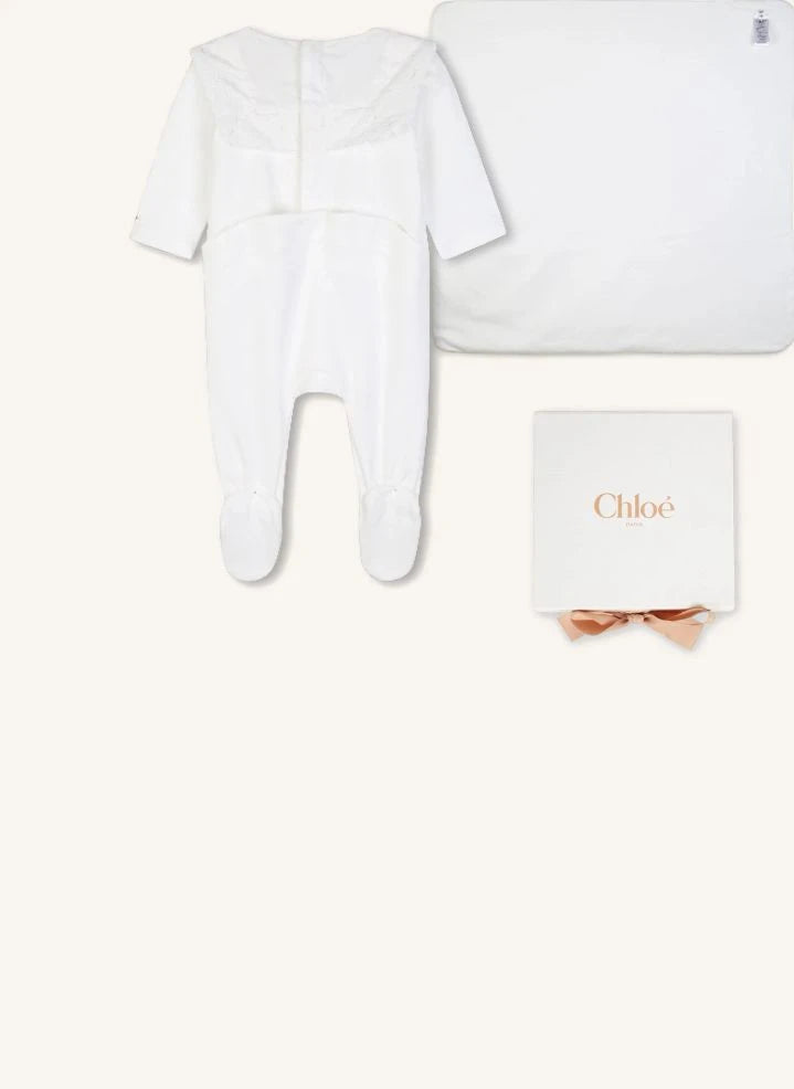 Chloé - Pyjama- und Decken-Set aus Bio-Baumwolle | Weiß