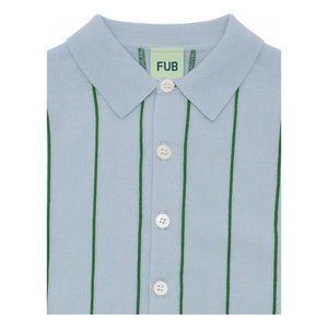 FUB - Gestreiftes Hemd Extra Feines Netz Bio-Baumwolle | Hellblau