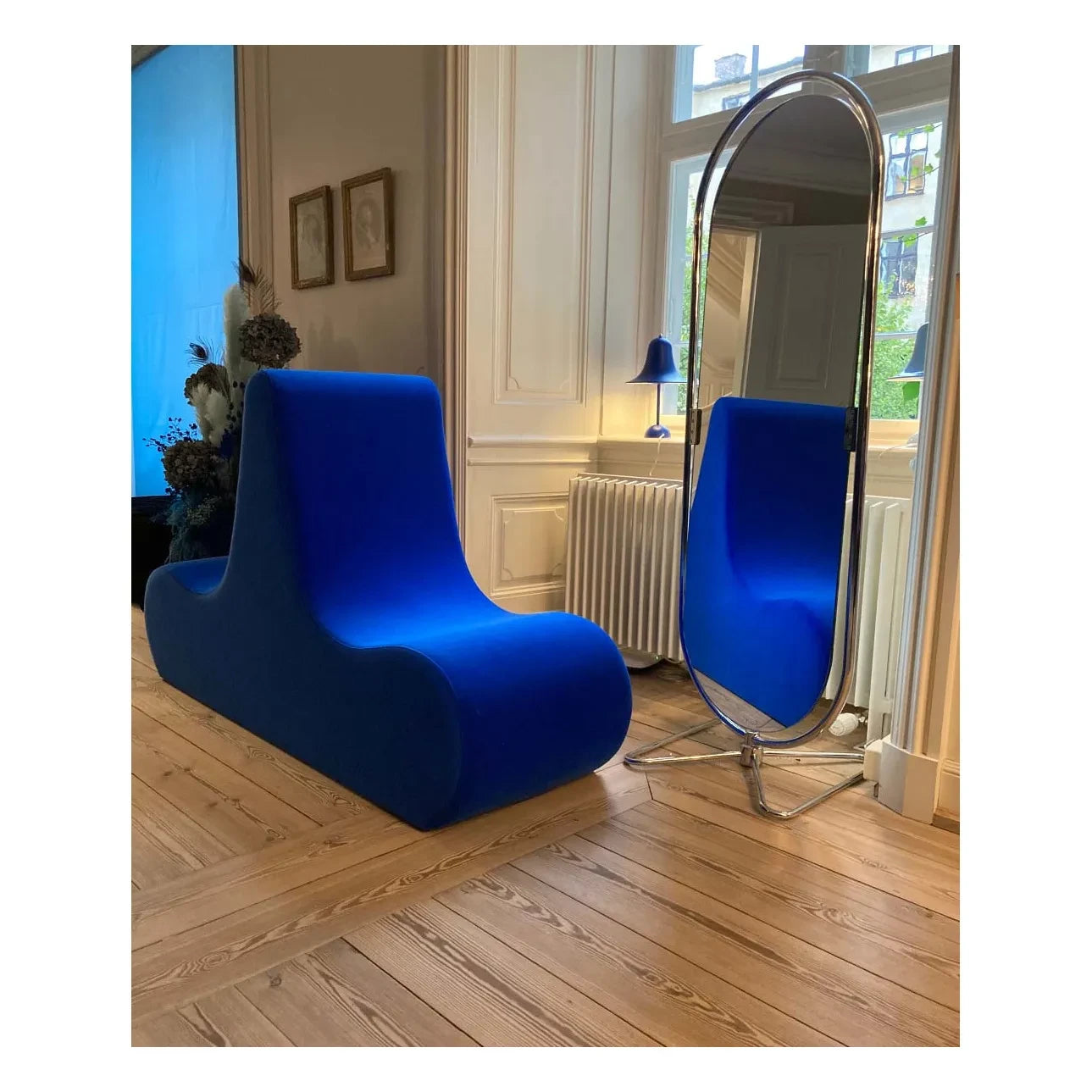 Verpan - Welle Double Loungemodul - Samt | Blau