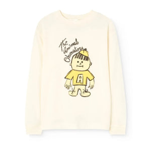 The Animals Observatory - Organisches Baumwoll-T-Shirt mit Hund | Elfenbein