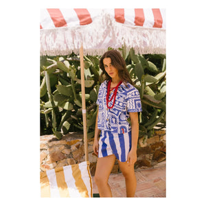 Favorite People – Positano Gestreifte Shorts – Damenkollektion | Blau
