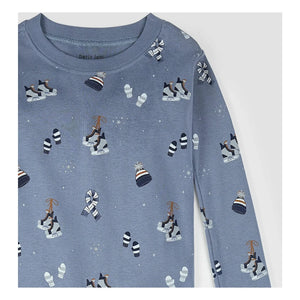 Petit Lem - Bio-Baumwoll-Winter-Schlafanzug | Blau