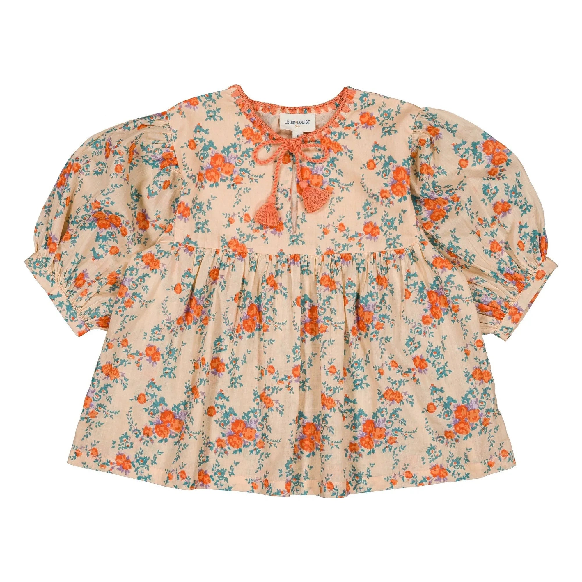 Louis Louise - Bluse Poonam Fleurie | Beige Rosa