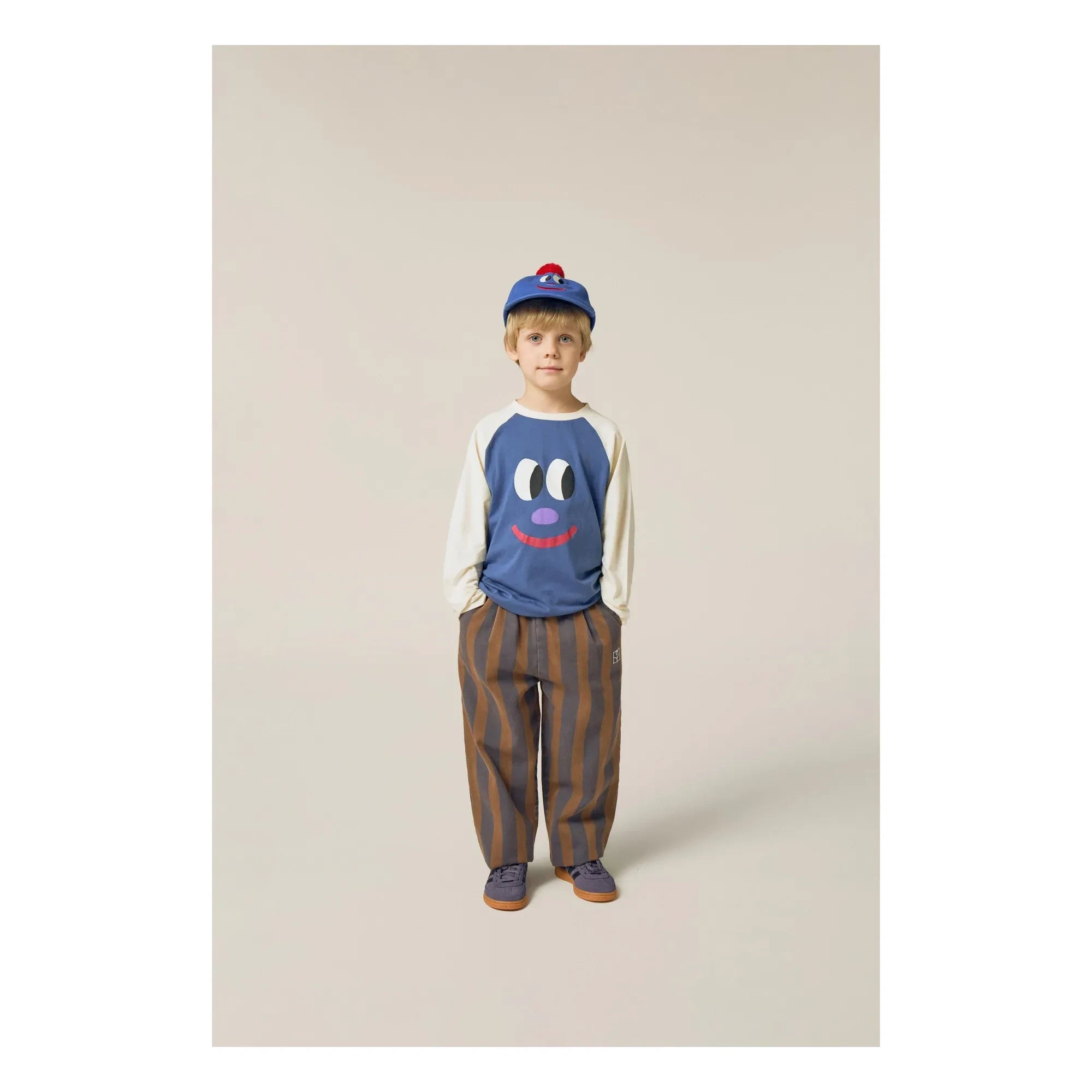 The Campamento - Colourblock-Smiley-T-Shirt | Blau