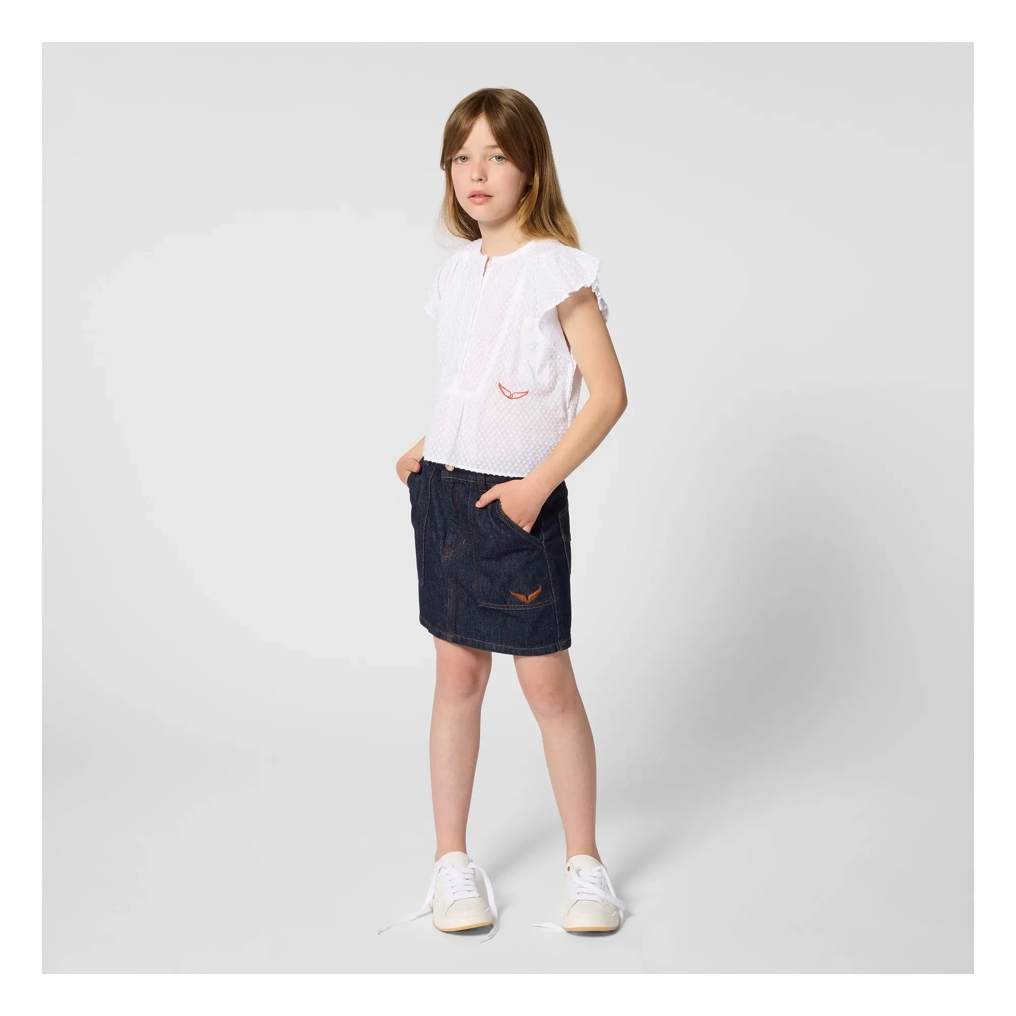 Zadig & Voltaire – Dobby-Bluse mit Knöpfen | Weiß
