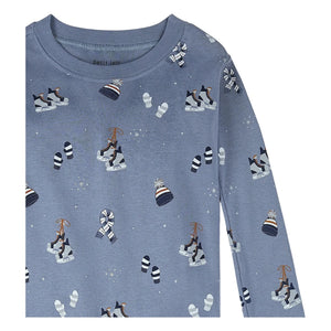 Petit Lem - Bio-Baumwoll-Winter-Schlafanzug | Blau