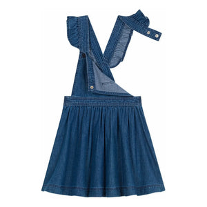 Petit Bateau - Bio-Baumwoll Denim Latzkleid | Denim Blau