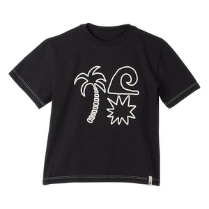 Fabula - Palm Tree T-Shirt | Schwarz