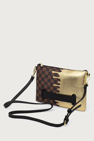 Sprayground - Braune Kunstleder Damen Umhängetasche mit Haien in Paris 910B9344NSZ