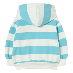 Tinycottons - Çizgili Organik Pamuklu Hoodie | Açık Mavi