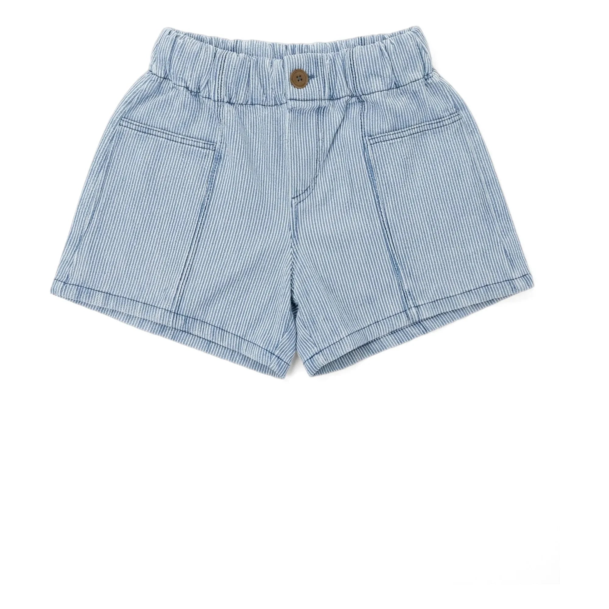 Cozmo - Gestreifte Denim-Shorts mit Bernstein-Optik | Hellblau