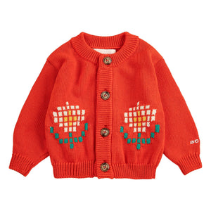 Bobo Choses - Bio-Baumwoll-Strickjacke Marguerites Baby | Rot