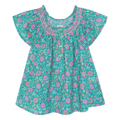 Bonton - Gerafftes Kleid Haselnussblüten | Flieder