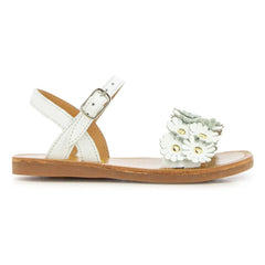 Pom d'Api - Sandalen Plagette Multi Flo | Weißer Satin