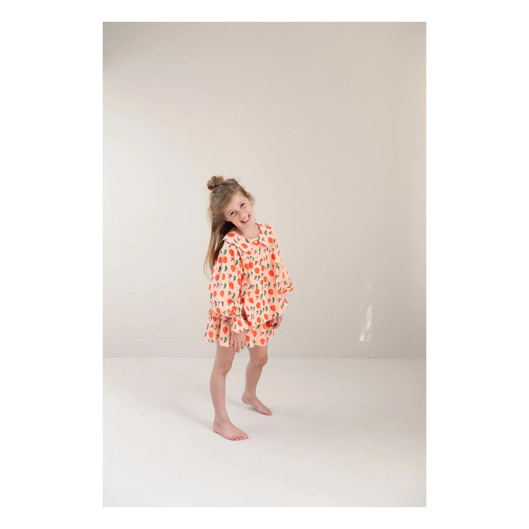 Jenest - Emmy Oiseaux Bluse Bio-Baumwolle | Pfirsich