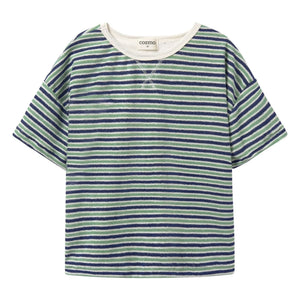 Cozmo - Enea Gestreiftes Handtuch-T-Shirt | Marine