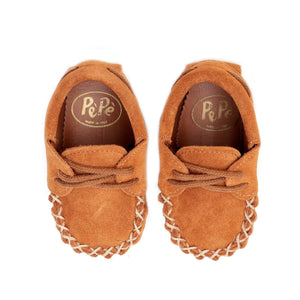 Pèpè - Wildleder Slipper mit Schnürung | Cognac